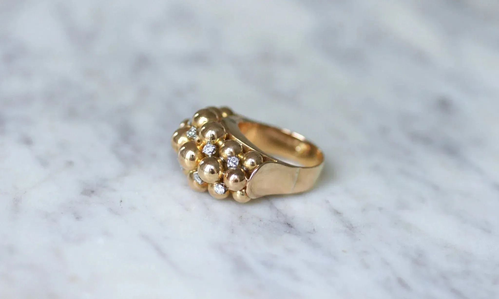 Bague Multi Boules Or Rose et Diamants sold by 58 Facettes product image thumbnail 5