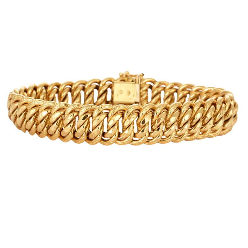 Gourmette maille américaine or jaune sold by 58 Facettes