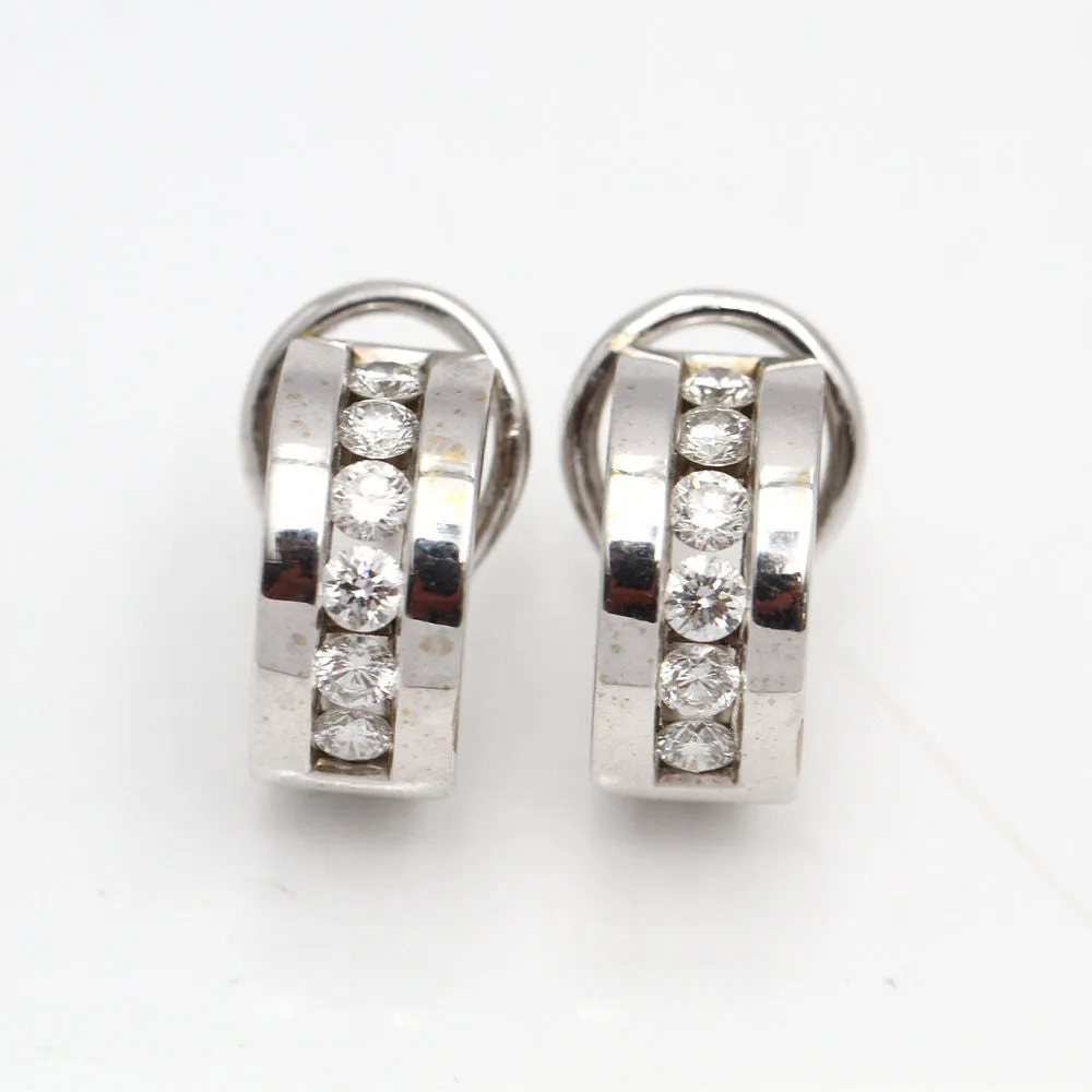 boucles d'oreilles en or blanc avec diamants sold by 58 Facettes product image thumbnail 2