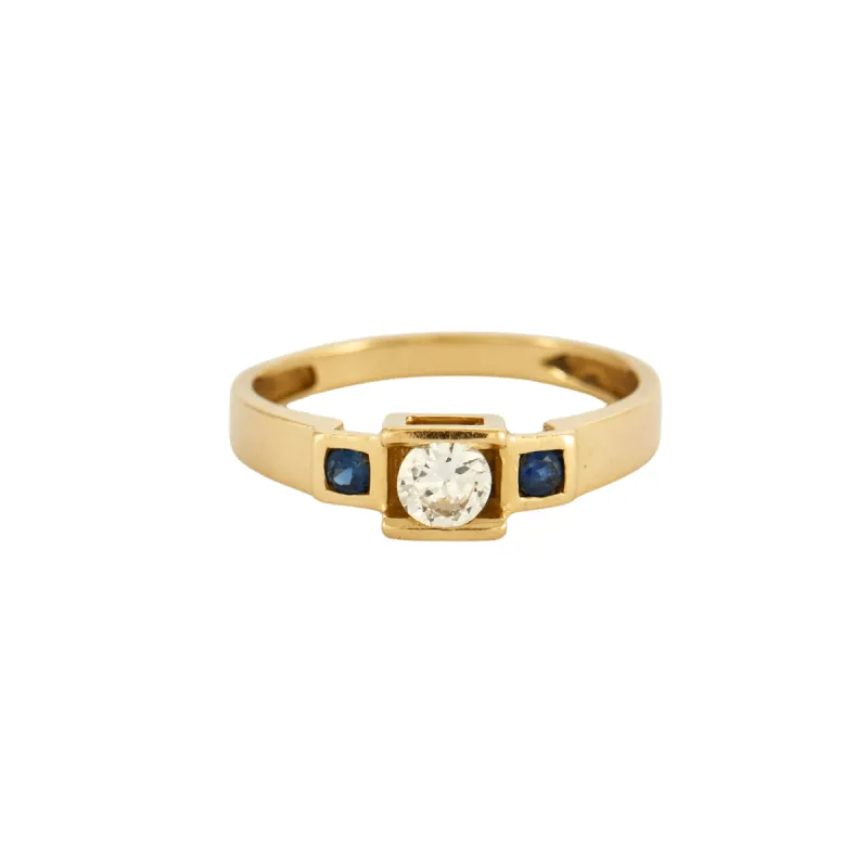 Bague fine Diamant Saphirs sold by 58 Facettes