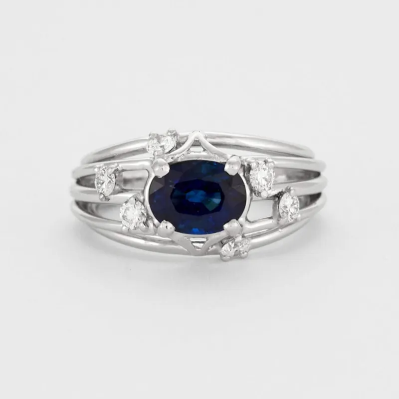 Bague Saphir et diamants sold by 58 Facettes