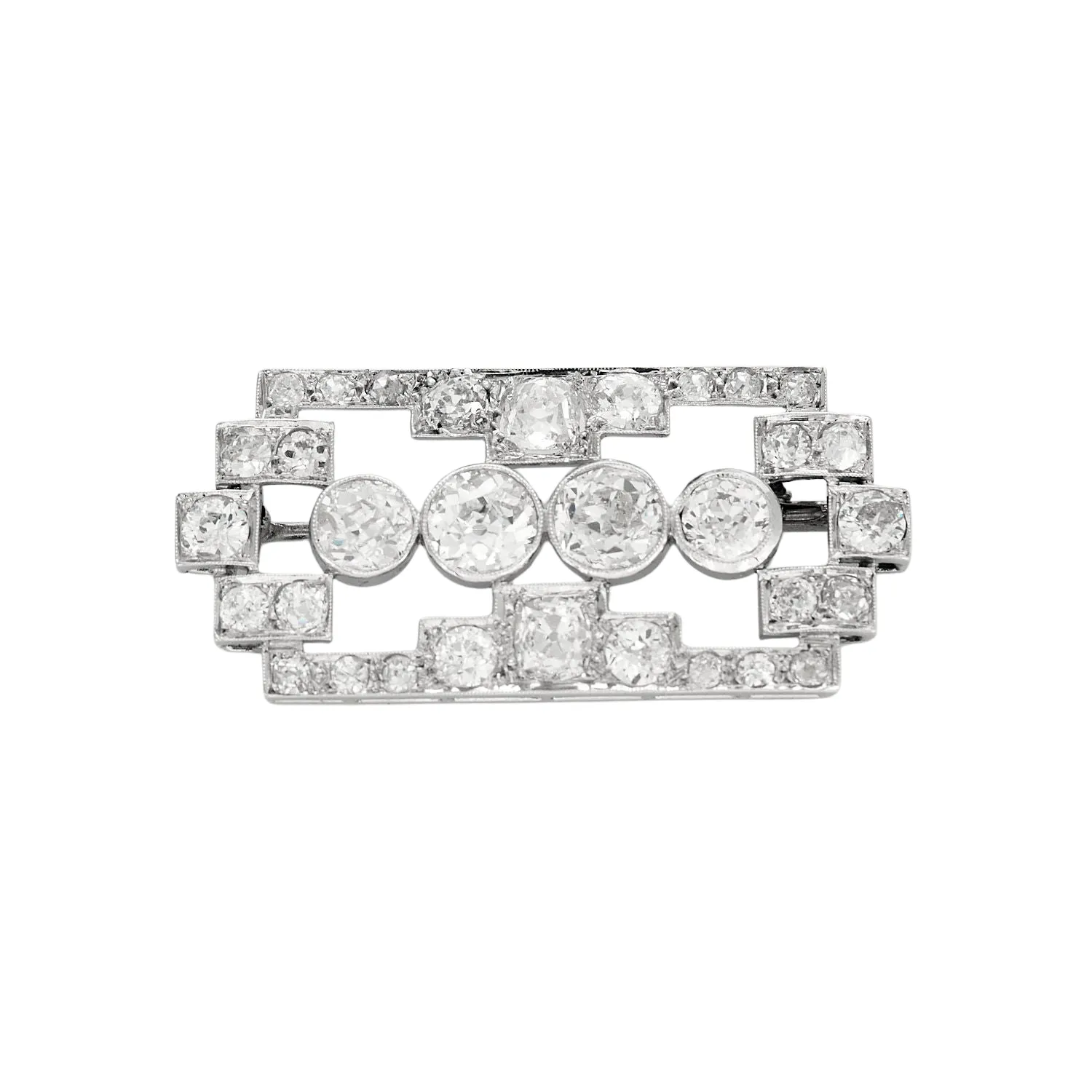 Broche Art Déco platine diamants sold by 58 Facettes