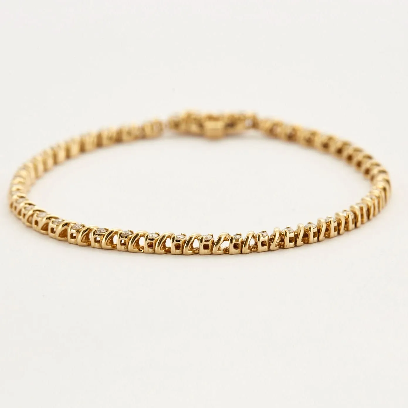 Bracelet Rivière or jaune et diamants sold by 58 Facettes product image thumbnail 2