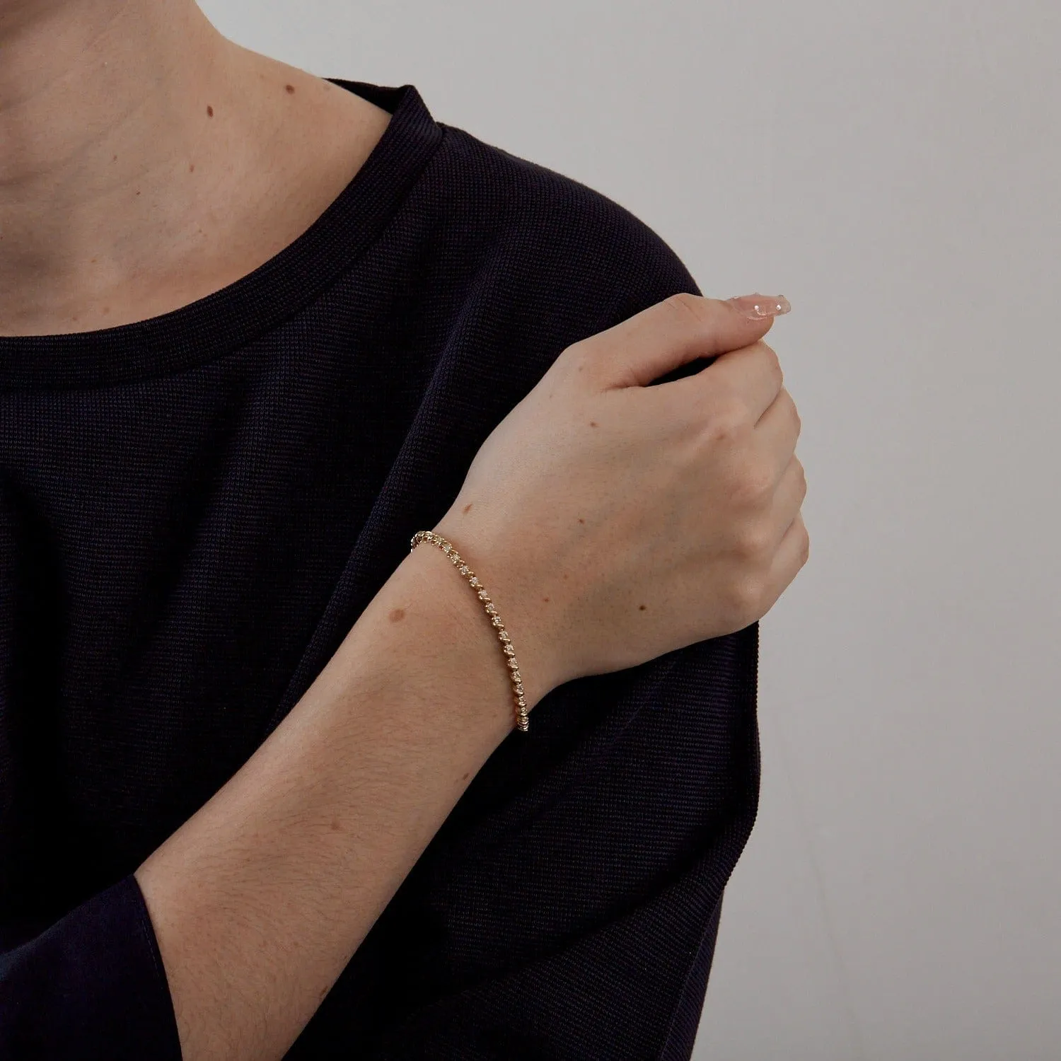 Bracelet Rivière or jaune et diamants sold by 58 Facettes product image thumbnail 3