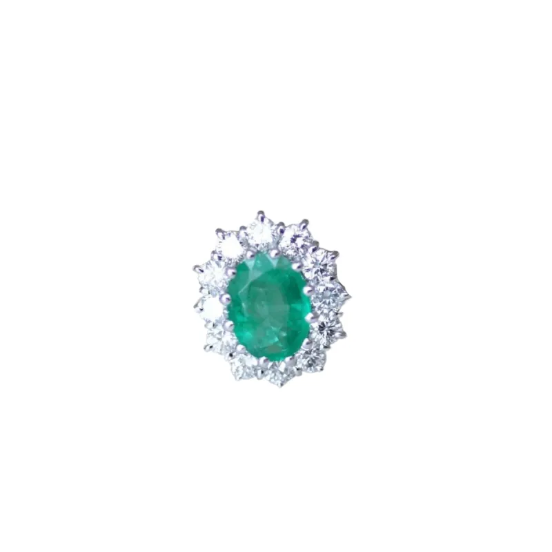 Bague marguerite émeraude & diamants sold by 58 Facettes