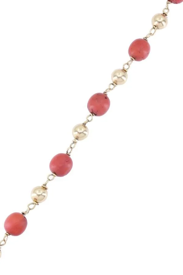 BRACELET BOULES CORAIL OR JAUNE sold by 58 Facettes product image thumbnail 3