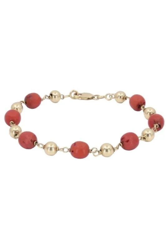 BRACELET BOULES CORAIL OR JAUNE sold by 58 Facettes