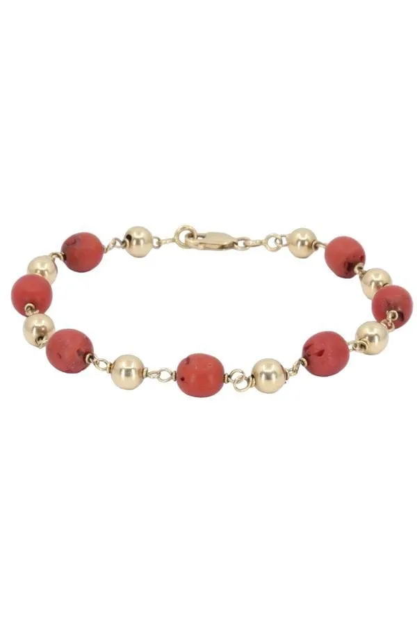 BRACELET BOULES CORAIL OR JAUNE sold by 58 Facettes