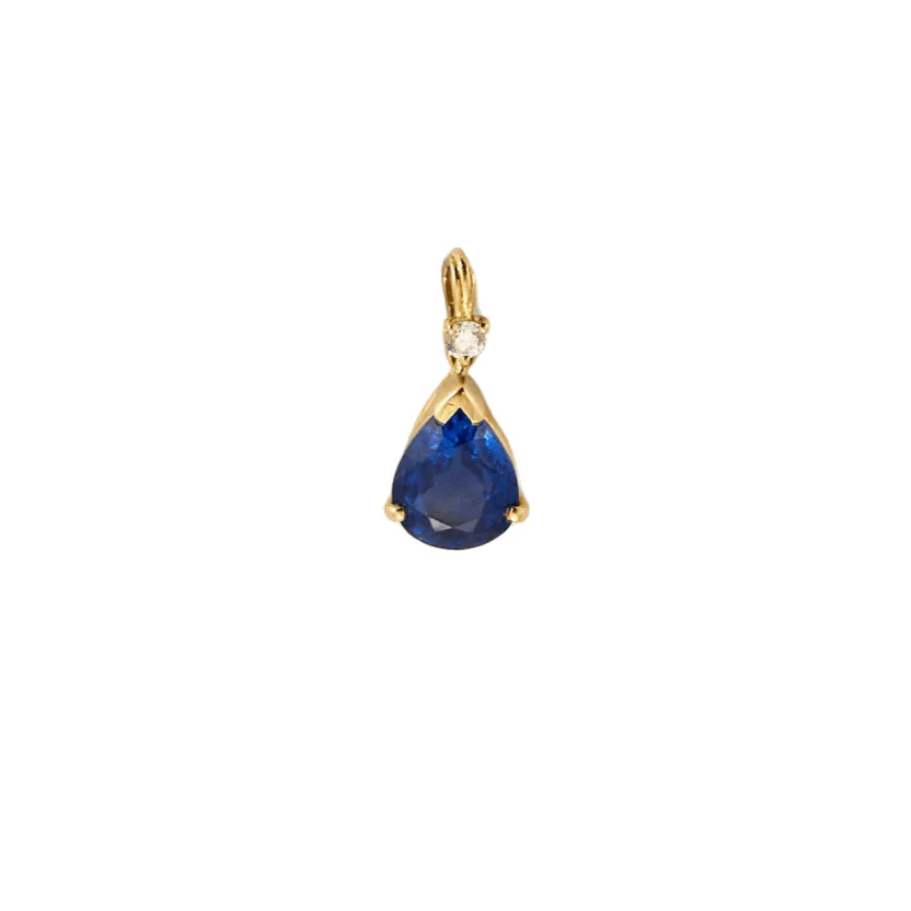 Pendentif or jaune diamants et saphir sold by 58 Facettes