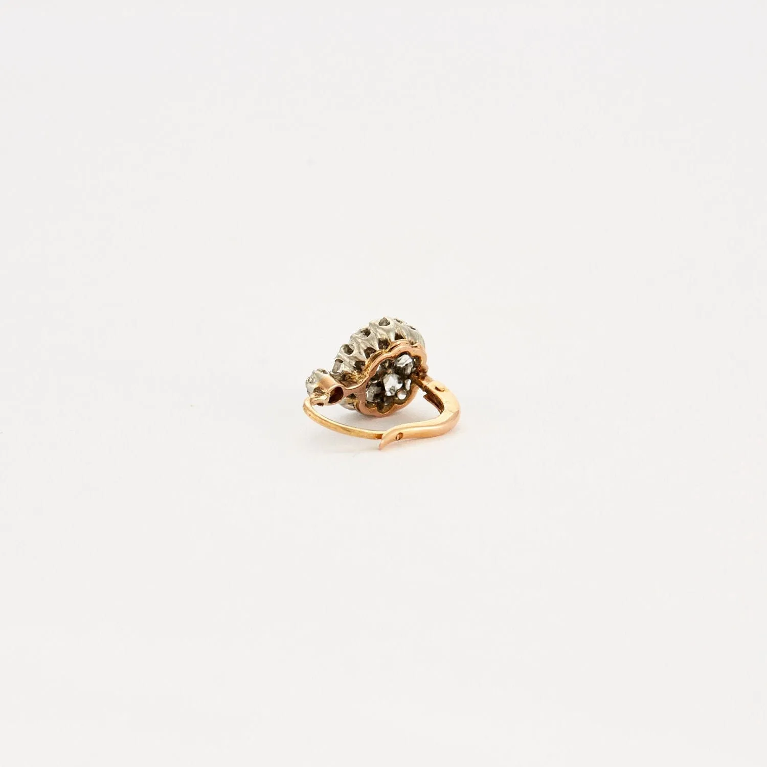 Boucles d'oreilles marguerites diamants or rose et gris sold by 58 Facettes product image thumbnail 3