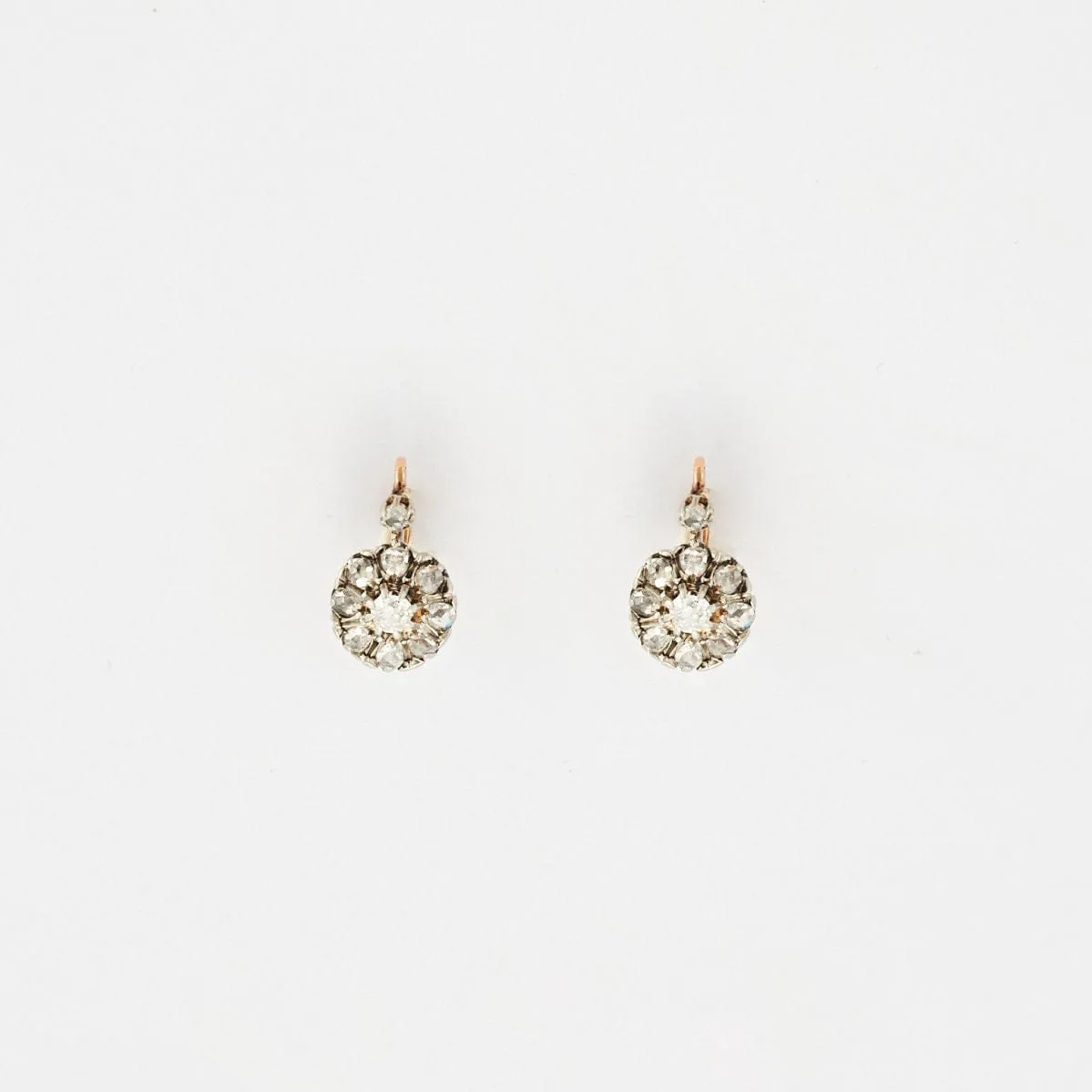 Boucles d'oreilles marguerites diamants or rose et gris sold by 58 Facettes product image thumbnail 5