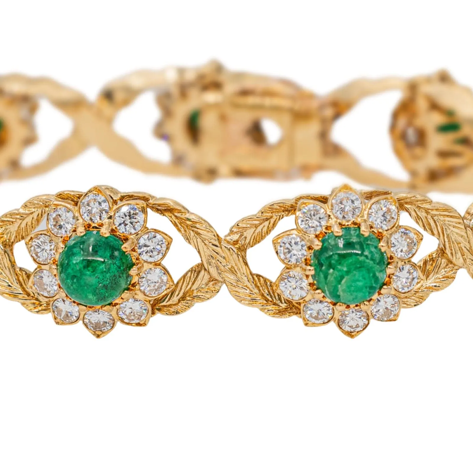 Bracelet en or jaune 18 carats émeraudes et diamants sold by 58 Facettes product image thumbnail 3