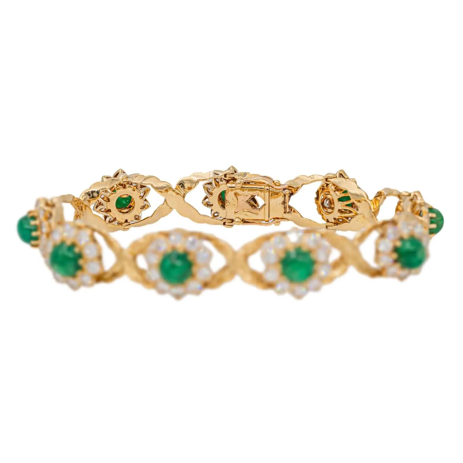 Bracelet en or jaune 18 carats émeraudes et diamants sold by 58 Facettes product image thumbnail 4