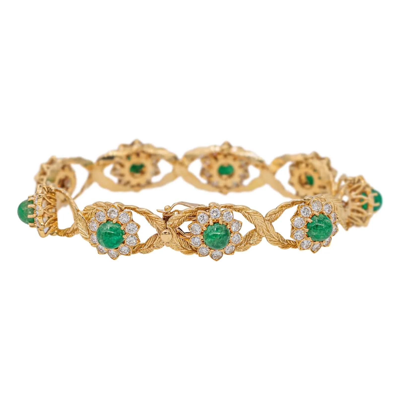 Bracelet en or jaune 18 carats émeraudes et diamants sold by 58 Facettes product image thumbnail 5