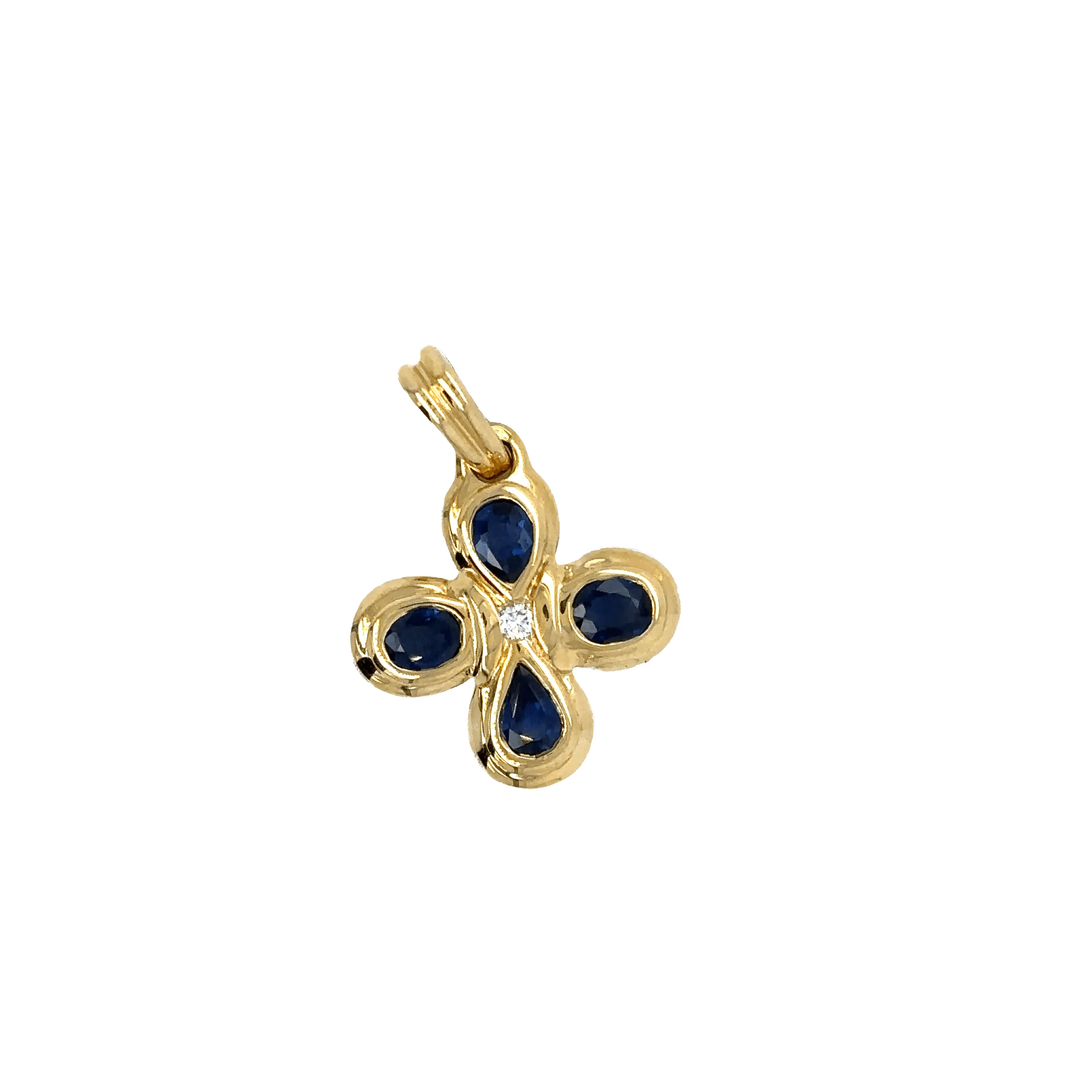 Pendentif or jaune Diamant et Saphirs sold by 58 Facettes product image thumbnail 3