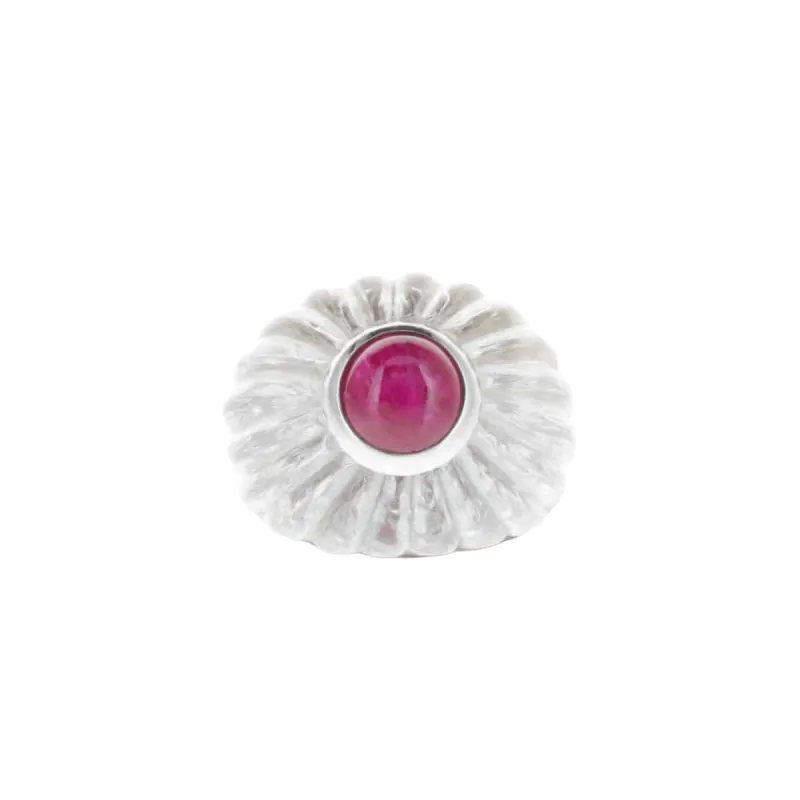 Bague en Rubis et Cristal de Roche Godronnée sold by 58 Facettes