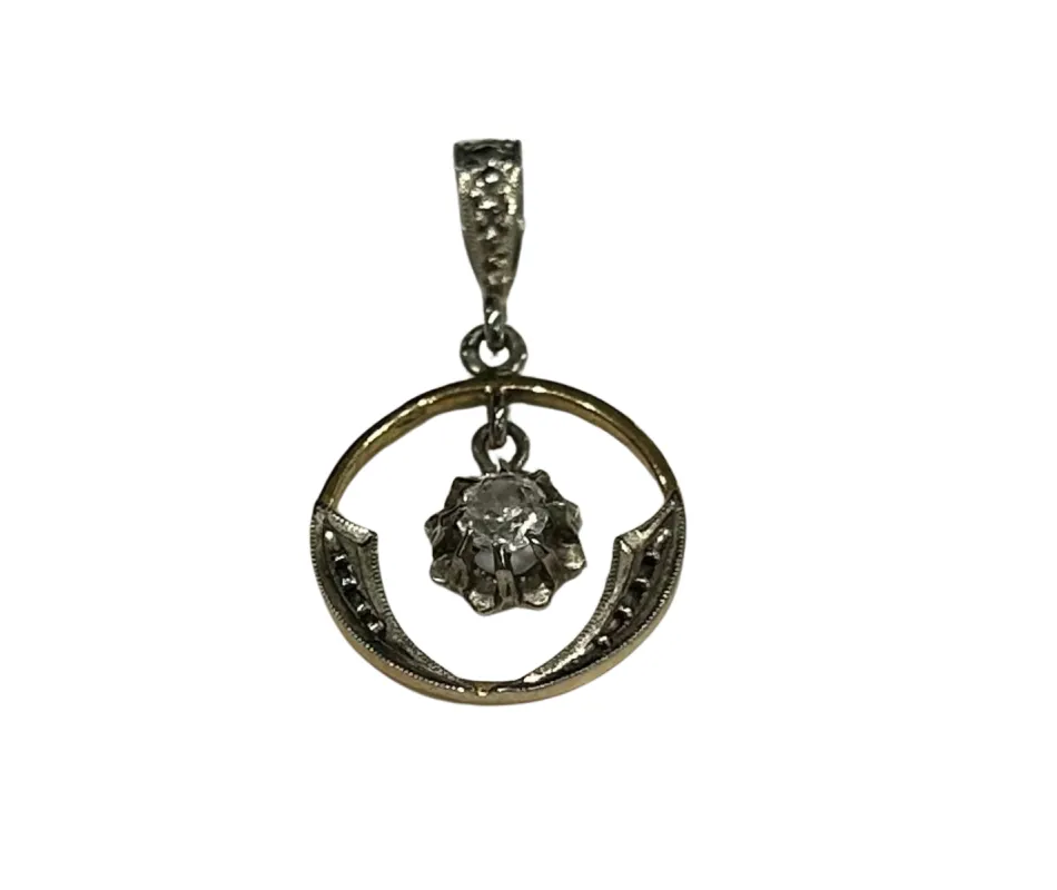 Pendentif or jaune et blanc saphir sold by 58 Facettes