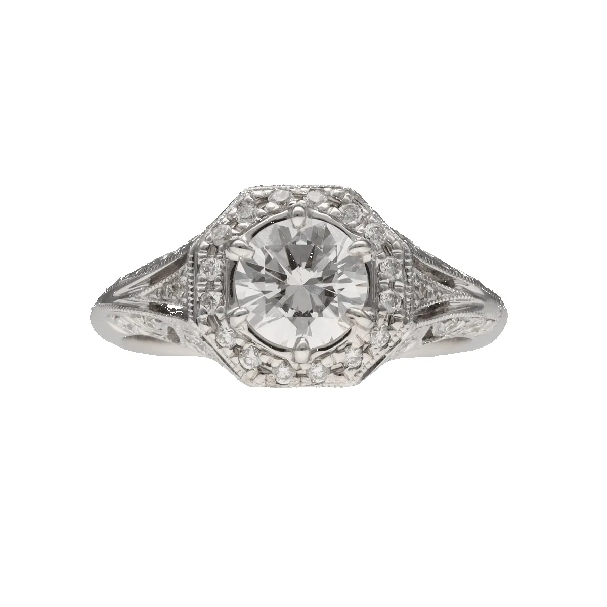 Solitaire diamant et or gris sold by 58 Facettes