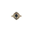 Bague or jaune sertie de diamants et d'un saphir sold by 58 Facettes