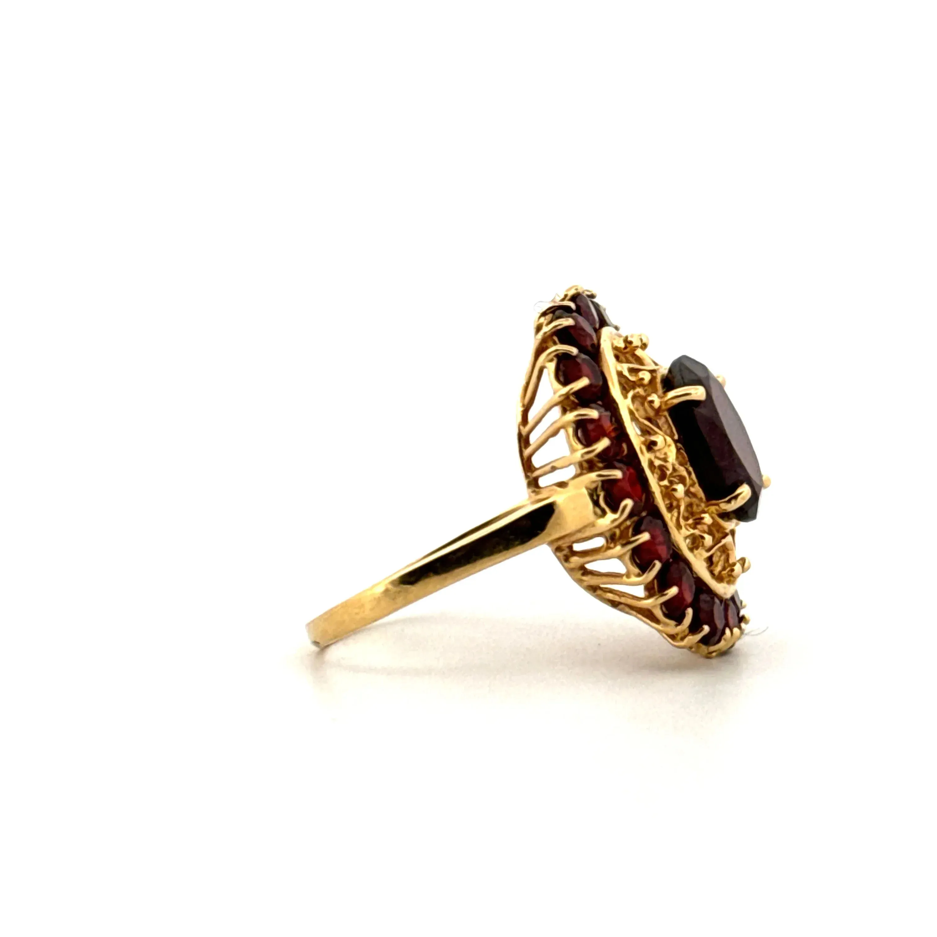 Bague Cocktail or jaune et grenat sold by 58 Facettes product image thumbnail 4