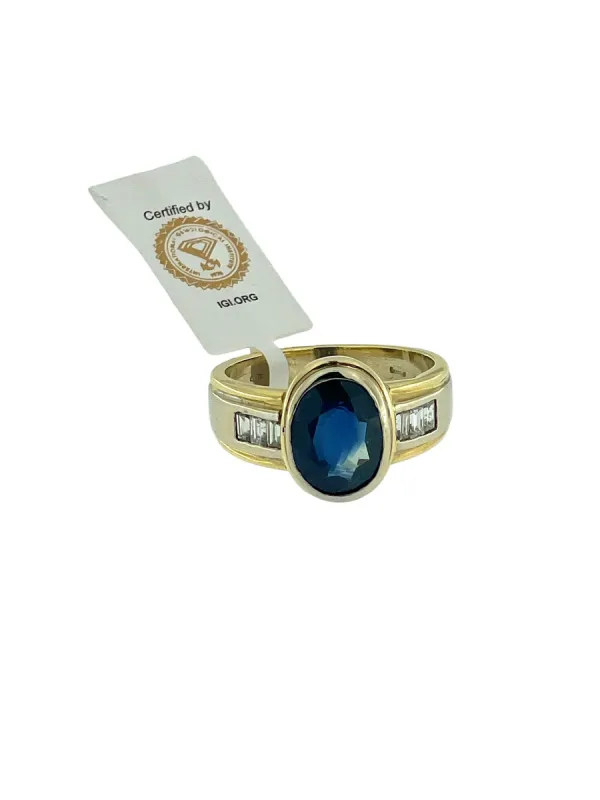 Bague 2 ors saphir et diamants sold by 58 Facettes