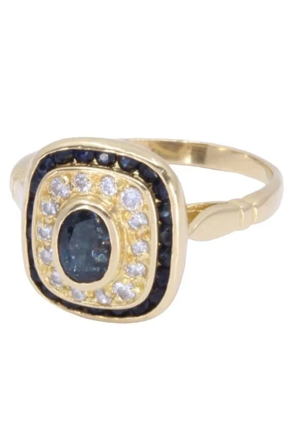 BAGUE STYLE ART DECO SAPHIRS ET DIAMANTS sold by 58 Facettes