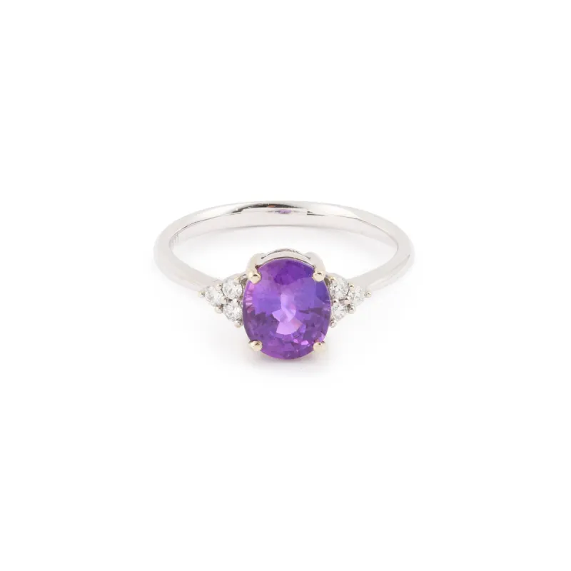 Bague Saphir Mauve 2.07 Carats Diamants sold by 58 Facettes
