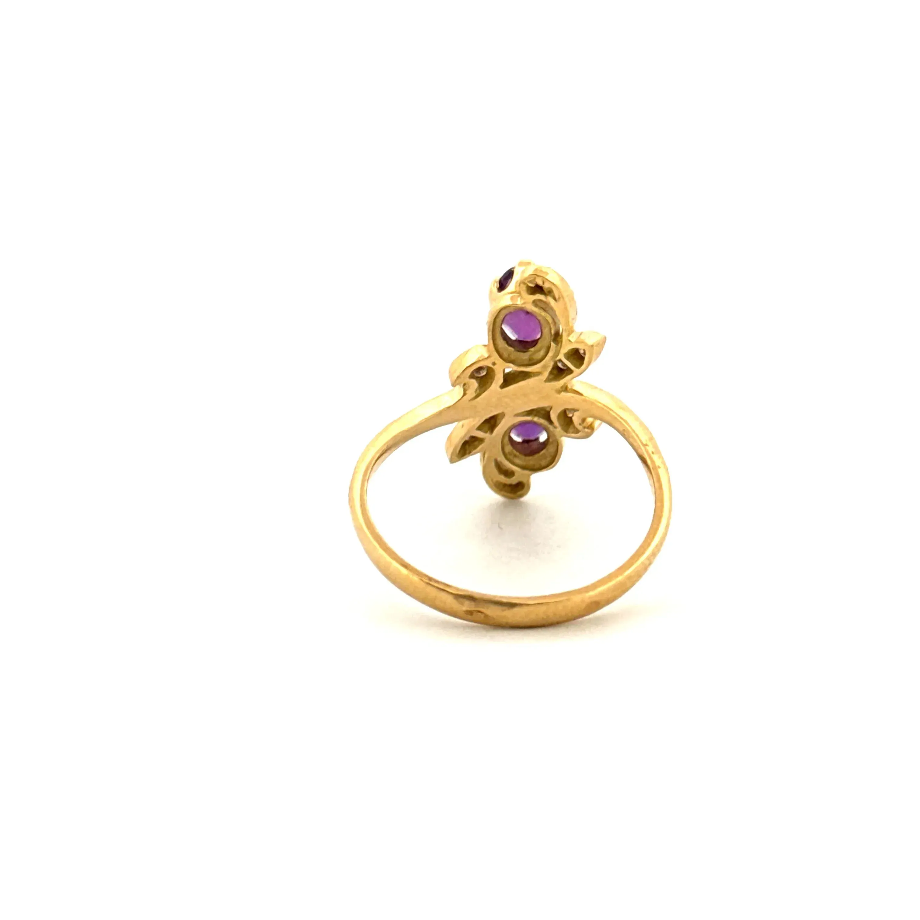 Bague Toi et Moi or jaune améthyste et diamants sold by 58 Facettes product image thumbnail 5