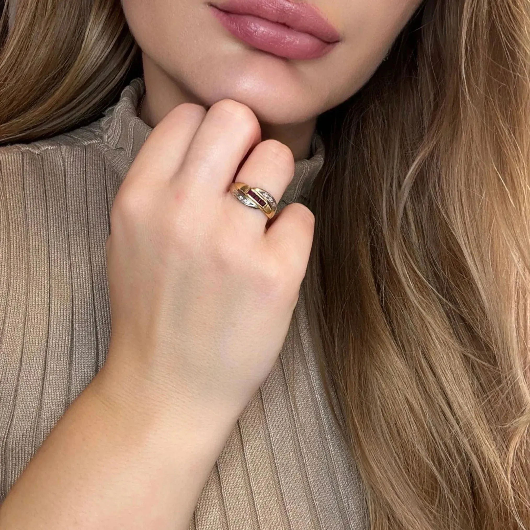 Bague or jaune rubis diamants sold by 58 Facettes product image thumbnail 2