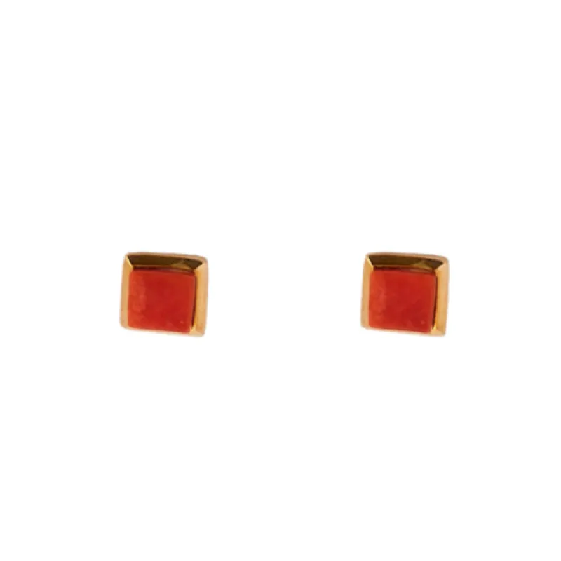 Boucles d'oreilles corail or jaune sold by 58 Facettes