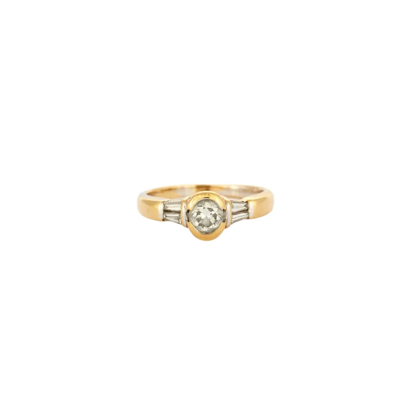 Solitaire or jaune et diamants sold by 58 Facettes