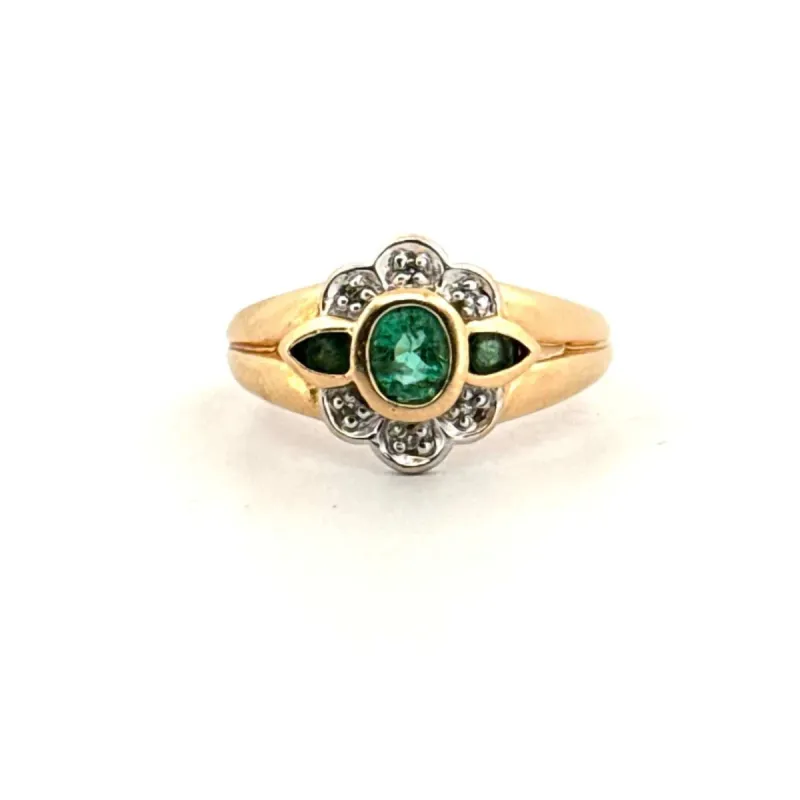 Bague Or Jaune Émeraudes & Diamants sold by 58 Facettes