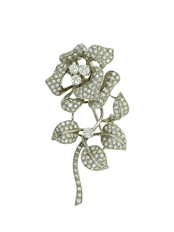 Broche fleur diamants 2,50 ct sold by 58 Facettes