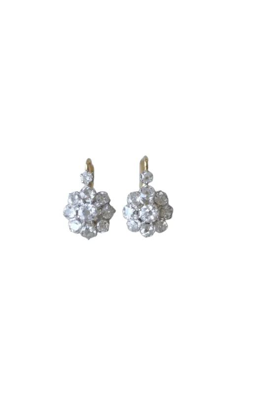 Boucles d'oreilles marguerite diamants sold by 58 Facettes