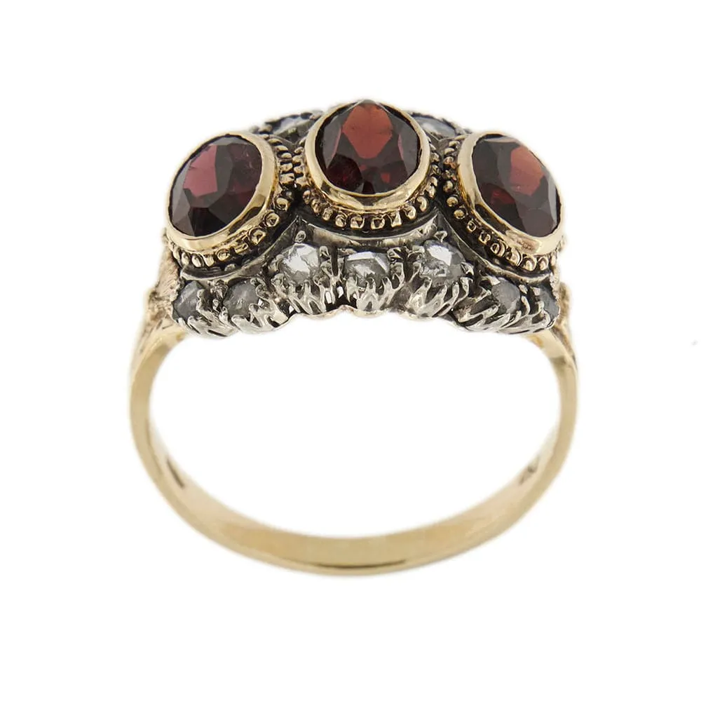 Bague avec grenats et diamants sold by 58 Facettes product image thumbnail 3