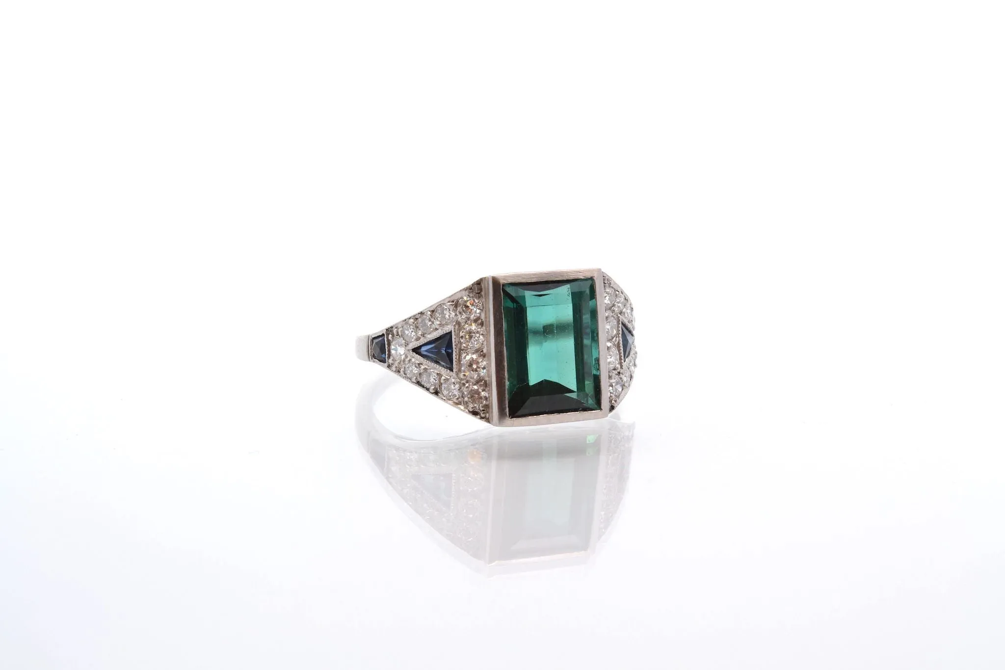 Bague vintage Art Déco Tourmaline verte sold by 58 Facettes product image thumbnail 2