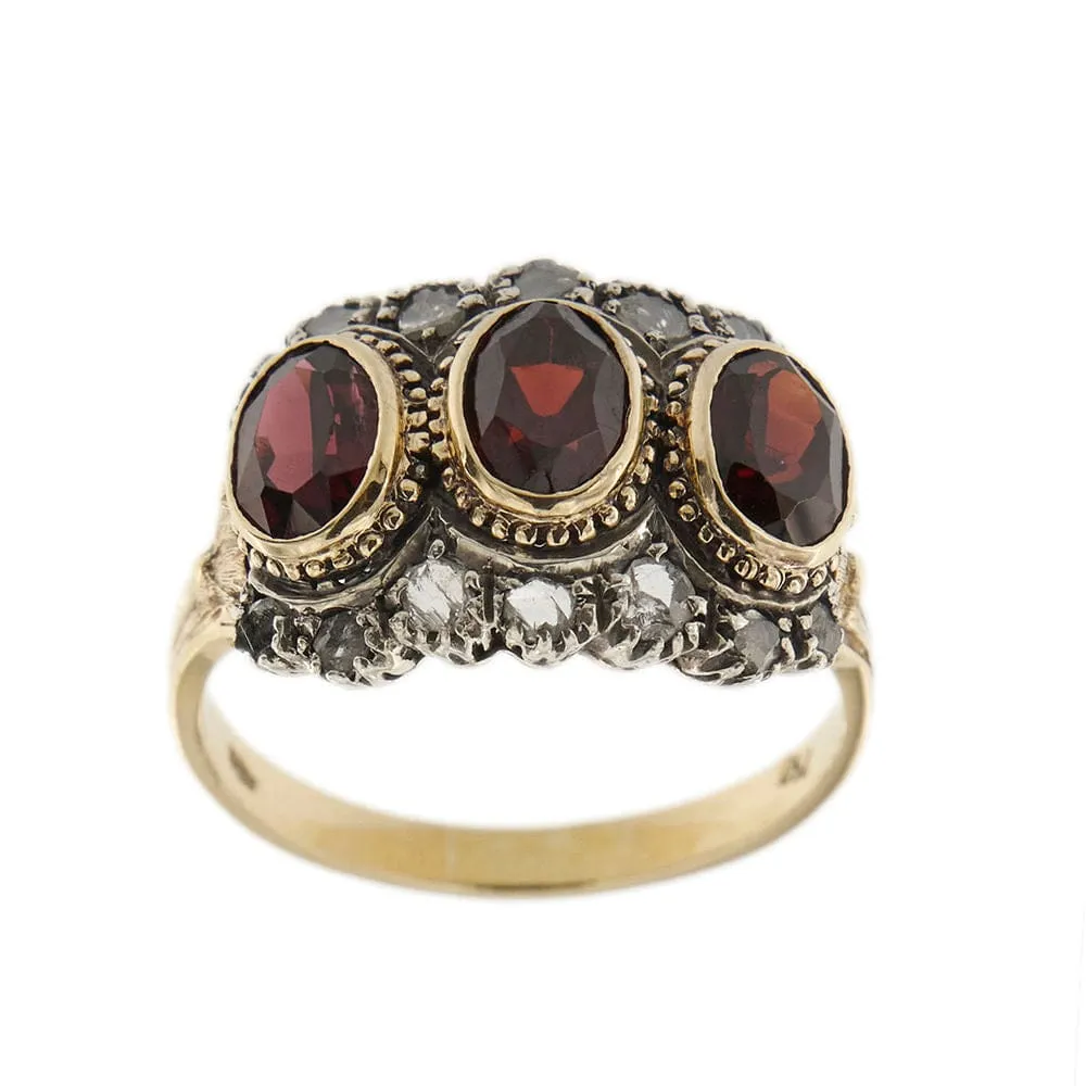 Bague avec grenats et diamants sold by 58 Facettes product image thumbnail 4