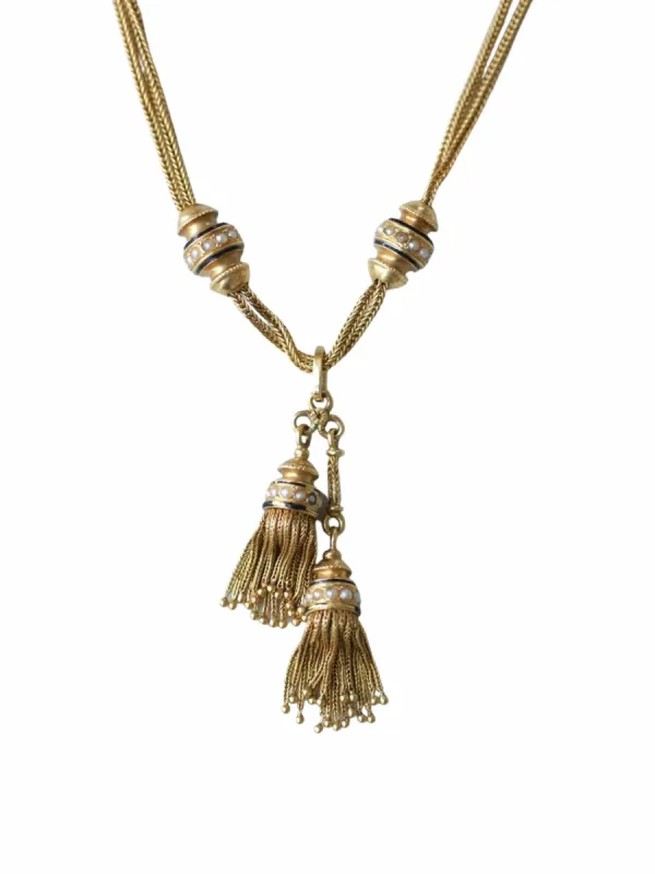 Collier négligé or et pompons sold by 58 Facettes