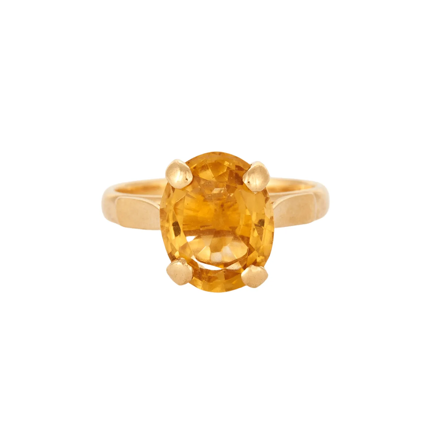 Bague en or jaune avec citrine sold by 58 Facettes