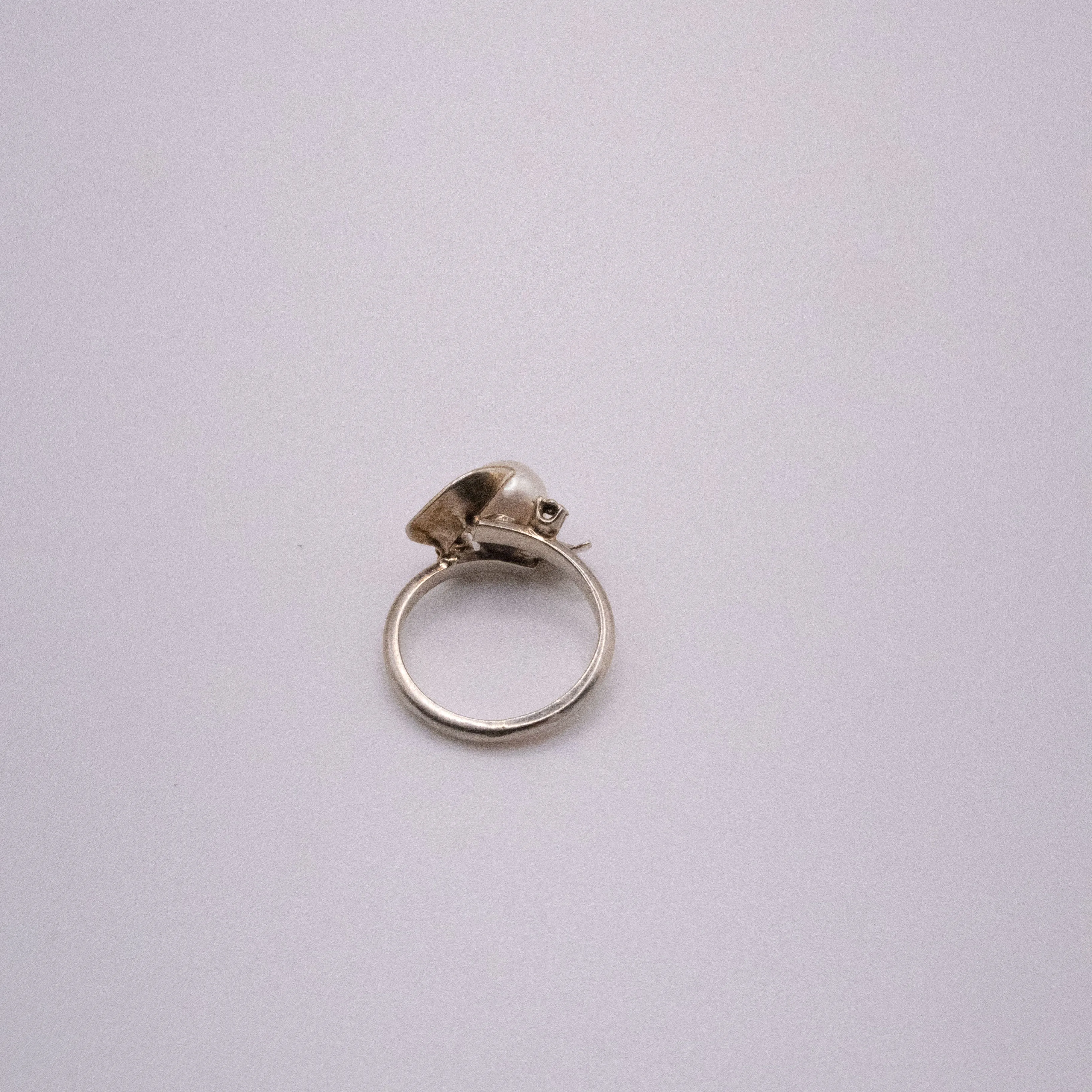 Bague Or Blanc Perle de culture & Diamants sold by 58 Facettes product image thumbnail 5