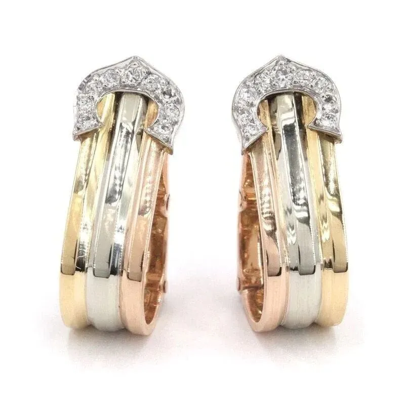CARTIER - Boucles d'oreilles C 3 ors et diamants sold by 58 Facettes