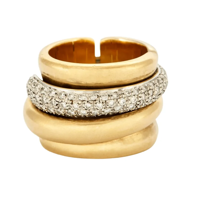 Bague Pomellato - Tubolare or jaune, or gris et diamants sold by 58 Facettes