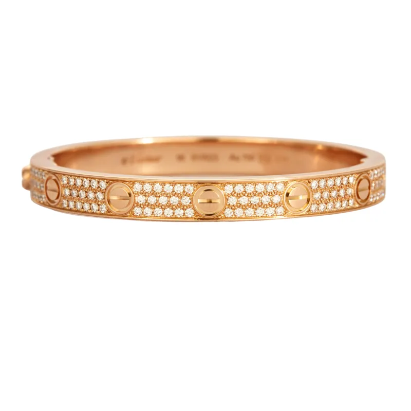 CARTIER -  Bracelet Love or rose et diamants sold by 58 Facettes