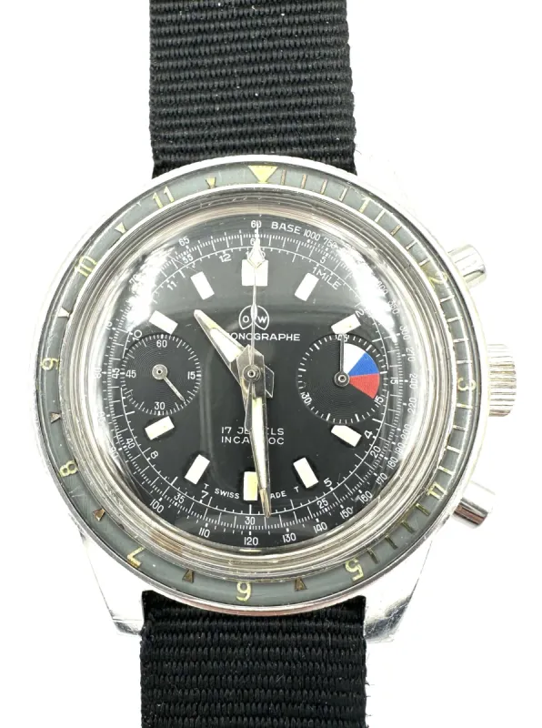 OLLECH & WAJS. Rare montre vintage regate made by 58 Facettes