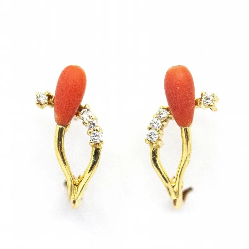 Boucles d'oreilles Corail Antique en Or Jaune sold by 58 Facettes