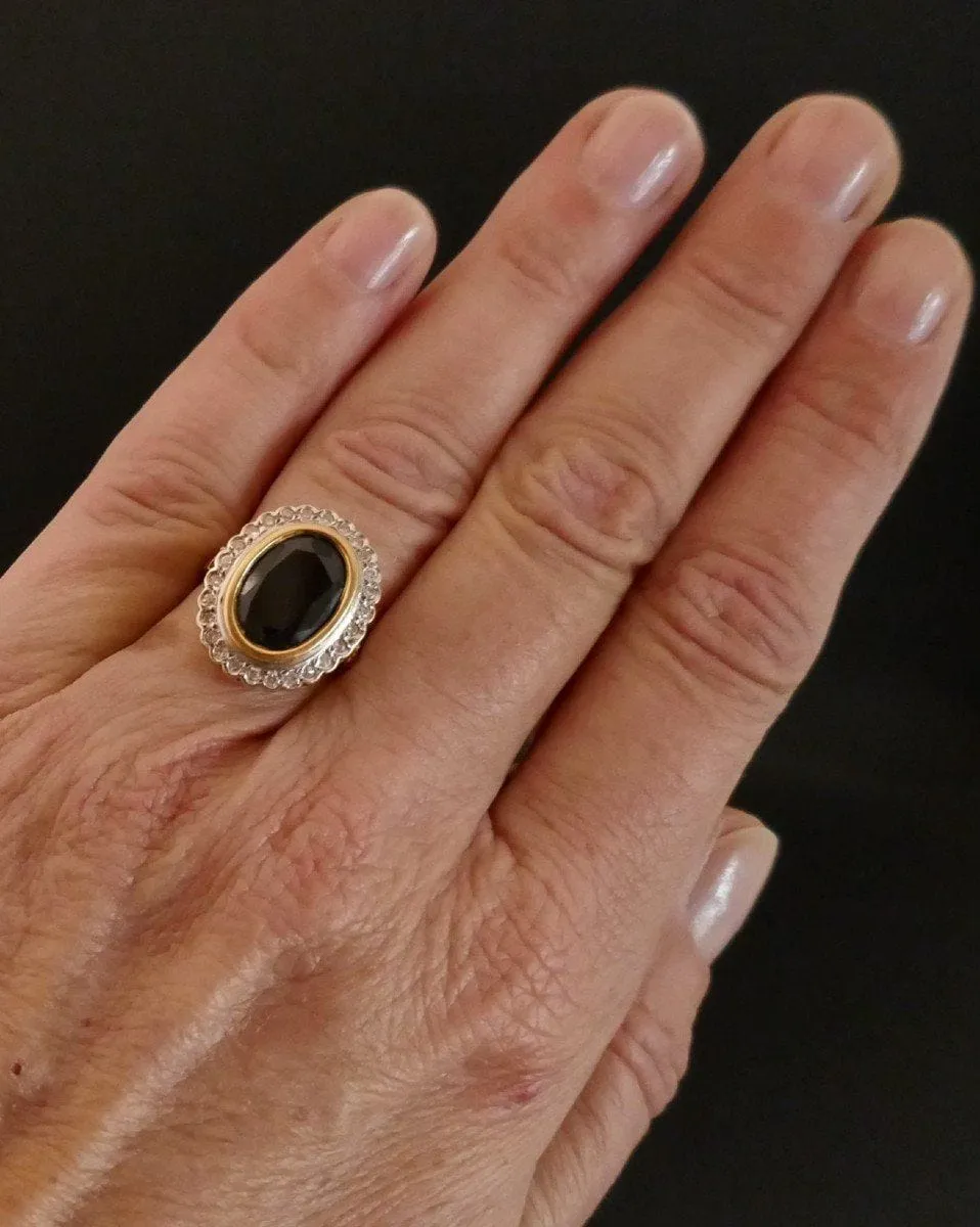 Bague Saphir entourage Diamants sold by 58 Facettes product image thumbnail 3