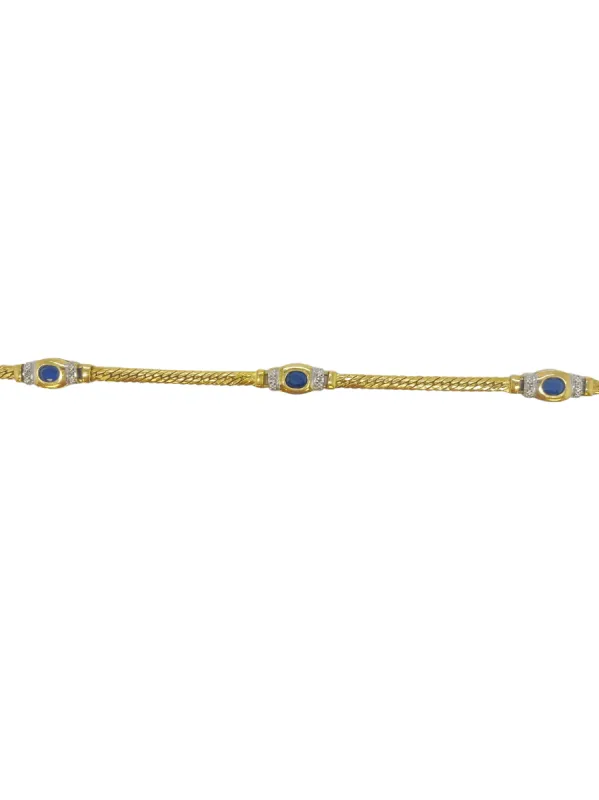 Bracelet 2 ors saphirs et diamants sold by 58 Facettes