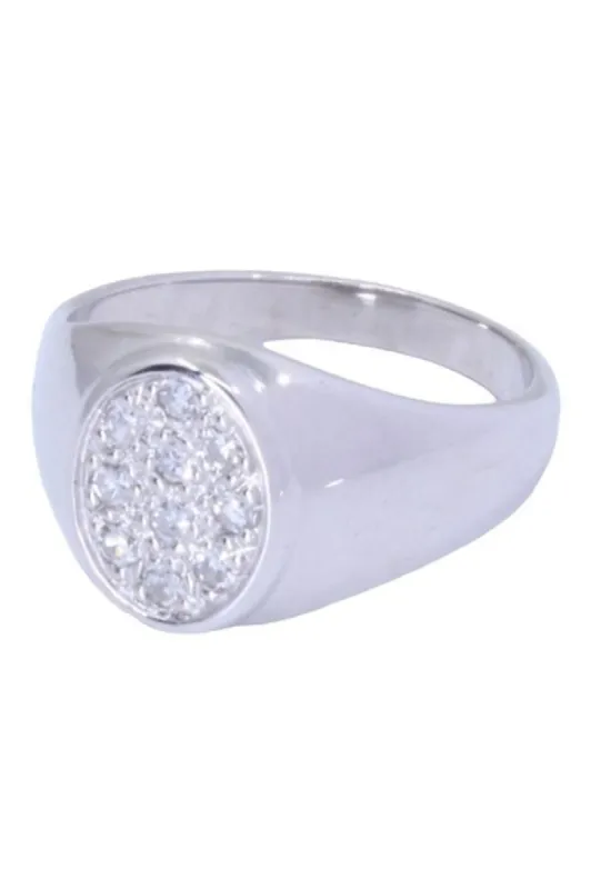 Chevalière pavage diamants sold by 58 Facettes