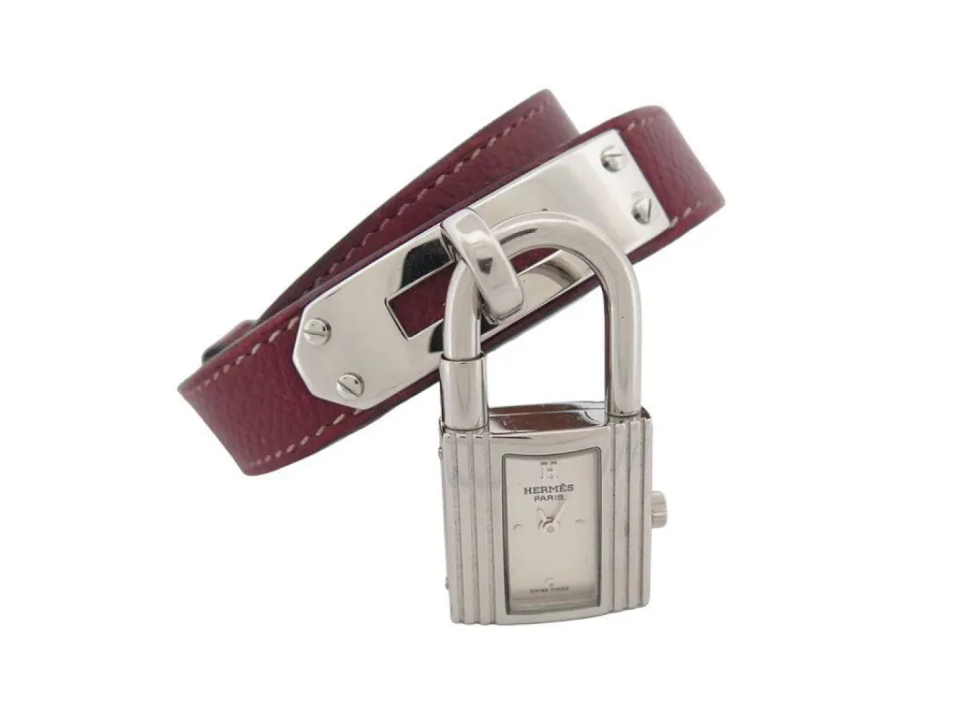montre HERMES kelly cadenas pm 20 mm quartz acier palladie sold by 58 Facettes