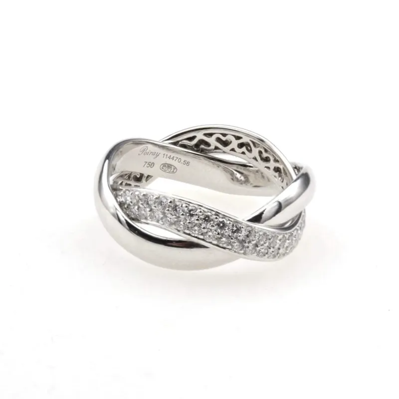 POIRAY - Bague "Tresse" diamants en or blanc sold by 58 Facettes